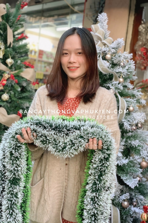 Dây Chồn Xanh, Dây Thông Đuôi Chồn Trang Trí Noel, Trang Trí Tết Loại Dày 1.8M Bản 10Cm
