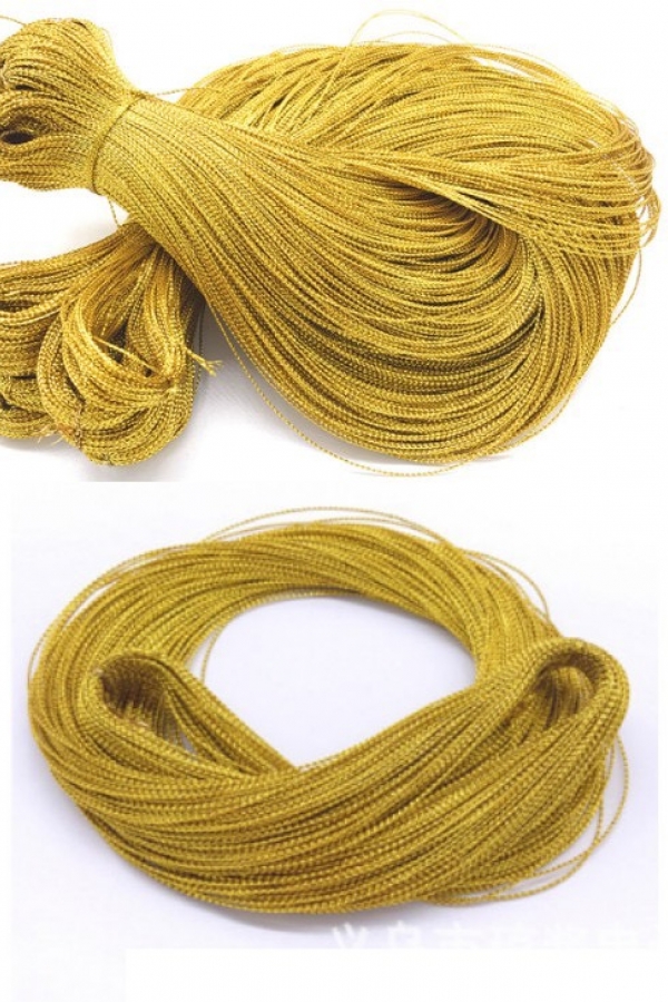 Cuộn Dây Chỉ Nhũ Vàng, Nhũ Bạc Noel Dùng Treo Châu Thả Trần, Trang Trí Hộp Quà, Noel