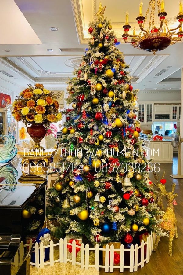 COMBO Cây Thông Phủ Tuyết A4 Sương Sa Hạt Lựu - 3M